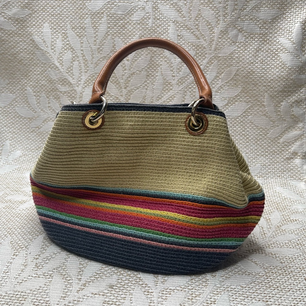 Striped Multicolor Handbag purse 7x9
